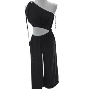 Lilyful Black Asymmetrical Stomach Cutout Jumpsuit Small (Estimated)